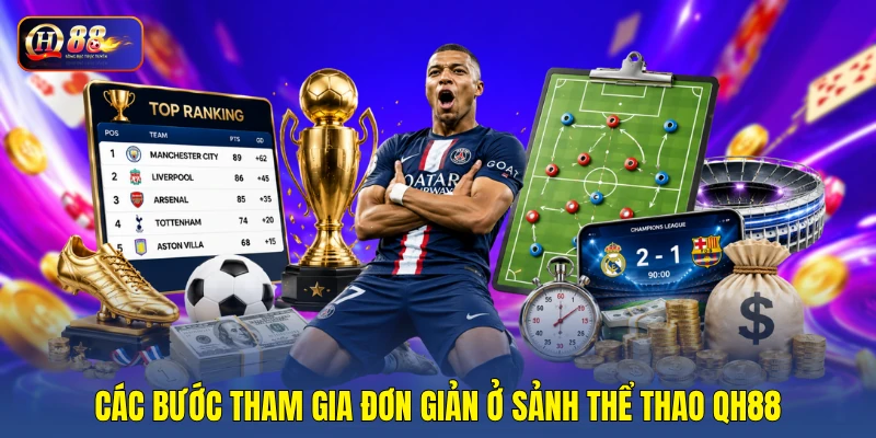 Các bước tham gia đơn giản ở sảnh thể thao QH88