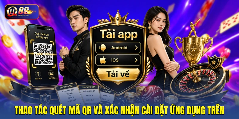 Thao tác quét mã QR và xác nhận cài đặt ứng dụng trên Android Thao tác quét mã QR và xác nhận cài đặt ứng dụng trên Android